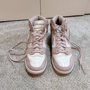 Nike Women's High Top Sneakers in Pink and White